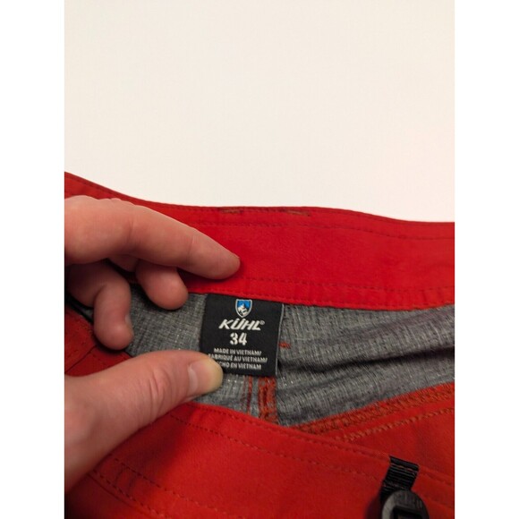 Kuhl Cargo Shorts Mens 34 Red 10 Inseam Polyester Outdoor Hiking Flat Front US - Picture 6 of 12